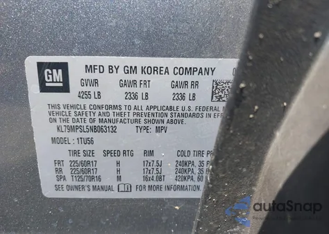 2022 Chevrolet Trailblazer Fwd Lt from USA, damaged, VIN KL79MPSL5NB063132